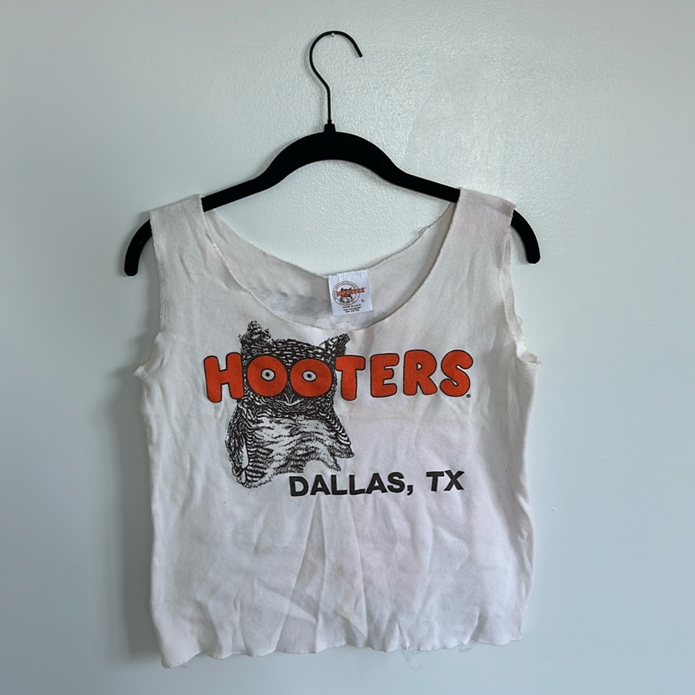 Hooters White and Orange Tank Top